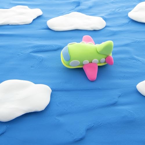 BAZIC Products Air Dry Clay 6 Neon Color 12 oz, Light Modeling Dough Art Craft Slime, Non Toxic Gift for Artist Kids Toddler Boys Girls, 6-Pack
