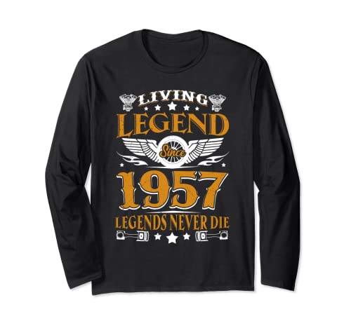 Living Legend Since 1957 Birthday Birthday Vintage Funny Citation Manche Longue