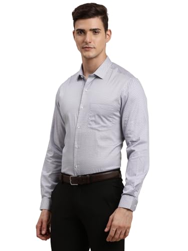 Chemise bleue pour homme Turtle en pur coton coupe ajustée imprimée