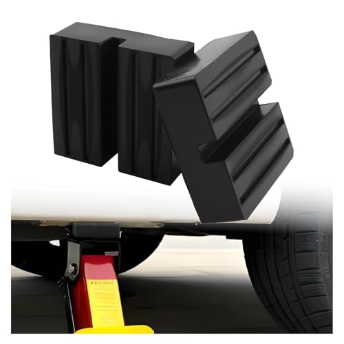 2PCS 2.96″ Rubber Car Floor Jack Stand Pads with Deep & Shallow Grooves,Non-Slip Car Pinch Weld Jack Pads Fits 2T/3T Cars Floor Jacks,Square Cars Pinch Weld Jacks Adapter