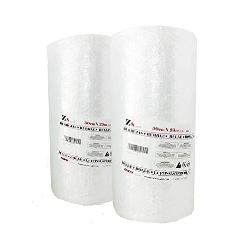 Zs Pack x 2 unidades de Rollos de plástico de burbujas. Pack (0,50m x 25m) x 2 unidades