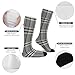 FekiLoot Gray Plaid Lines Compression Socks Cozy Soft Support Socks Fashion Breathable Knee High Tube Socks for Adult