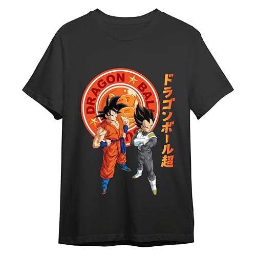 Comic Studio | Dragon Ball Super Camiseta | Goku & Vegeta | Negro | XXL