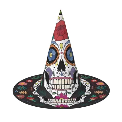 ZHAOUR 1 sombrero de Halloween – Día de los Muertos estampado de brujas para decoración de fiesta, cosplay, juego de rol, carnaval, disfraces de disfraces