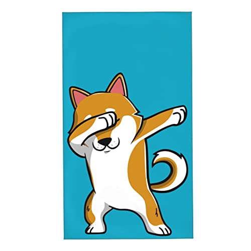 AOOEDM Serviette Shiba Inu 27,5 x 16 Pouces Serviette de Toilette absorbante pour la Peau