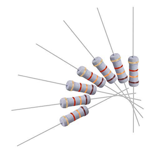 uxcell 50Pcs 1.3K Ohm Resistor, 1W 5% Tolerance Metal Oxide Film Resistors, Axial Lead, Flame Proof for DIY Electronic Projects and Experiments