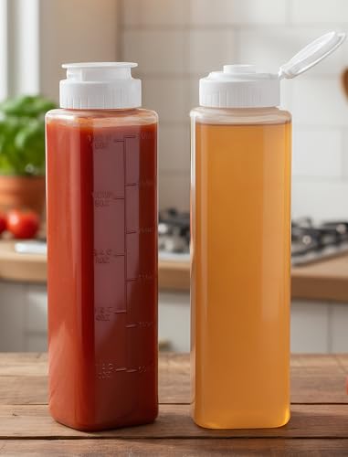 NiHome Honey Dispenser No Drip 10oz Squeeze Bottle for Syrup Sauce 2Pcs - image 1