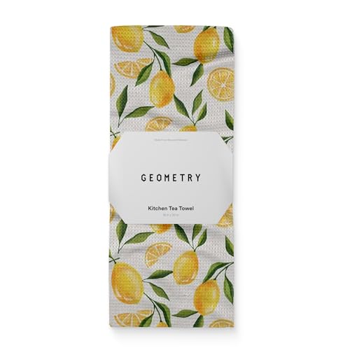 GEOMETRY Spring Kitchen Towels - Quick Dry Microfiber Cloth Spring & Summer Dish Towels for Kitchen Drying - Premium Quick Dry Towel - Lemon Delight, 18" x 30" - 1-Pack - image 1