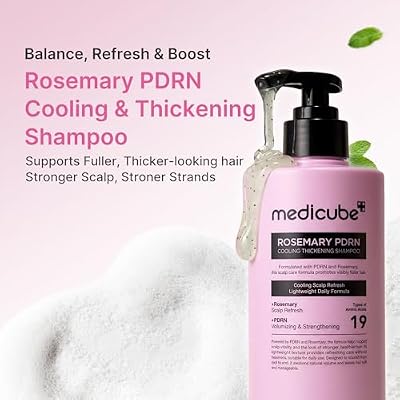 medicube Rosemary PDRN Clarifying Thickening Shampoo | Cooling, Clarifying Care for Thinning, Weak & Flaky Hair | Amino Acid Complex for Stronger, Thicker-Looking Hair | Korean Hair Care, 13.52 fl.oz