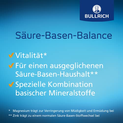 Bullrich Säure-Basen-Balance Basentabletten 450 Stück | Mit Zink für einen ausgeglichenen Säure-Basen-Haushalt | Vegan