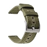 DSGVFNE Rilascia la cinghia di orologio for uomini donne in nylon premium adatto for samsung for galassia adatta for huawei for Hamilton for khaki 18mm 20mm 22mm(Army-silver buckle,22mm)