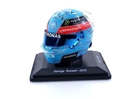 Spark 1:5 scale compatible with Bell Mercedes AMG Petronas Replica Helmet George Russell (Brazilian GP 2022) in Blue