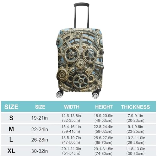 Cool Steampunk Gears Luggage Cover Elastic Suitcase Protector Case Anti-Scratch Washable Baggage Covers Protector For Traveling, Aircraft Consignment L2