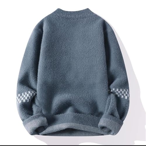 Autumn and Winter Models Thickened Men's Sweater Fleece Knit Sweater Half High Collar Pullover Thread2