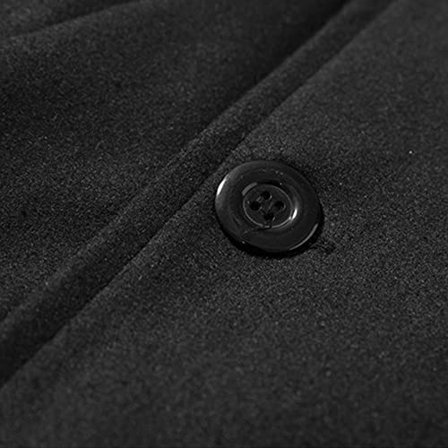 Image of Lu's Chic Men's Double Breasted Coat Korean Trenchcoat Fashion Dress Jacket Slim Fit Business Casual