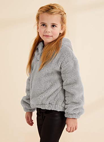 GAMISOTE Kids Girl's Fuzzy Hoodies Warm Loose Button Down Pullover Sherpa Jacket Top4