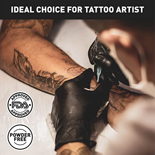 Okiaas Black Disposable Gloves Medium, Vinyl Gloves Disposable Latex Free, 5 Mil, 50 Count, For Food Prep, Household Cleaning, Hair Dye, Tattoo #TOP3