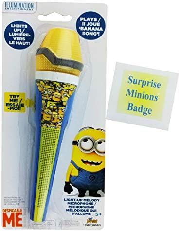 Minions toys | Despicable Me Sing-along Banana Song Melody Microphone and Minions Badge