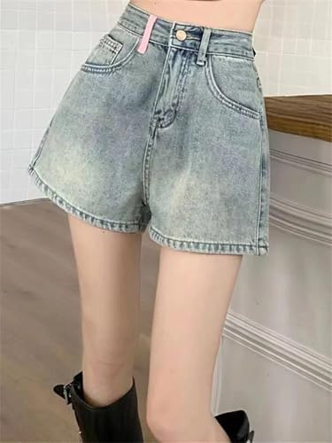Short en jean décontracté bleu pour femme adepte de confort - 5