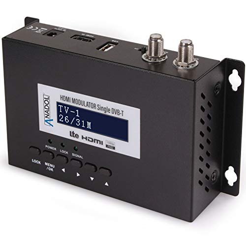 Anadol - Modulatore HDMI Singolo, da HDMI a DVB-T (Full HD, HDTV, USB, MPEG4), Nero È Estremamente Flessibile e Ideale per Applicazioni Private, alberghi, uffici e caffè Sportivo.