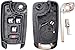 Keyless Entry Key Fob Case Folding Replacement Key fob Cover Shell fits for GM Chevy Equinox Sonic Terrain 2010-2017 OHT01060512 No Chip