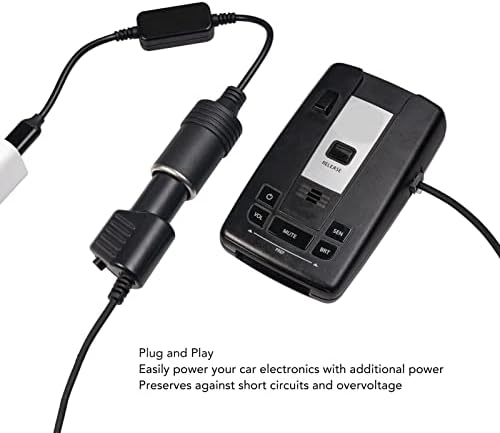 Miniatura 4 de Adaptador de corriente hembra de encendedor de cigarrillos de automóvil de 5 V USB C macho a 12 V, convertidor de cable de extensión de enchufe de