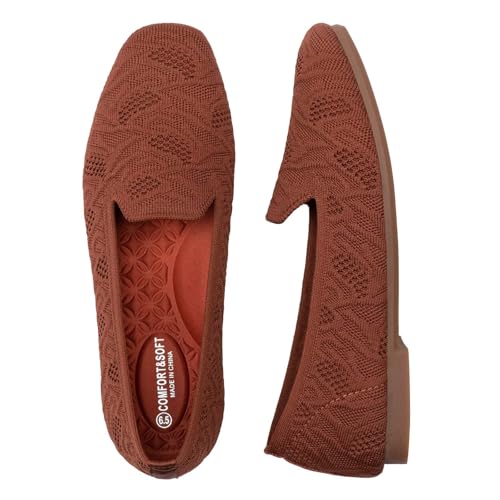 Image of Frank Mully Women's Loafer Flats Square Toe Comfortable Office Work Shoes, Cute Penny Loafer Slip On Walking Driving Shoes