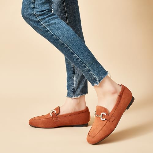 Image of DeYashopin Womens Loafers Shoes Fashion Low Heel Slip on Shoes Comfortable Driving Flats