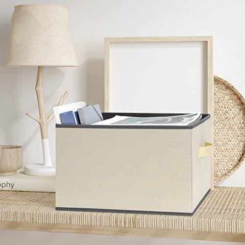Asxsonn Extra Large Fabric Storage Bins, Foldable Storage Baskets For Shelves 6 Pack, Closet Storage Bins With Handles, Storage Baskets For Closet Home Office Nursery (Beige, 15.75"X11.8"X10.2") #TOP7