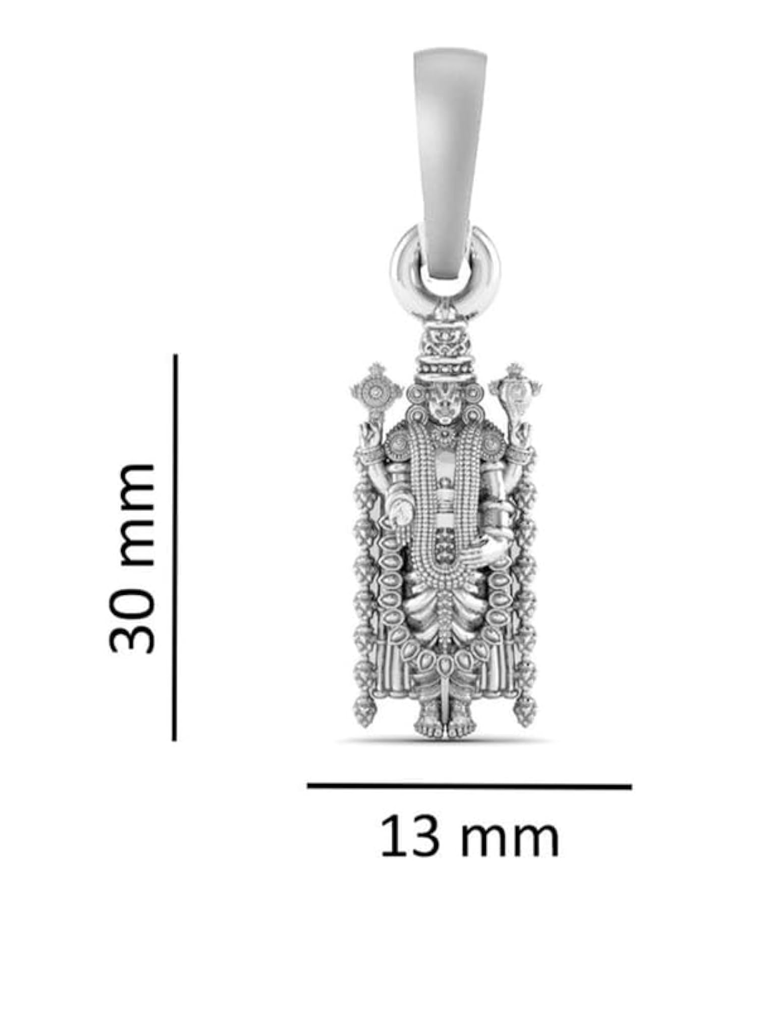Men's Sterling Silver God Bala Ji Pendant, 92.5% Purity