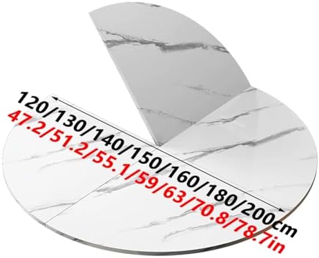 Large Round Foldable Table Top - 200cm Solid Wood Circle Table Extender, Space Saving for Family Dinners, No Legs Replacement, Walnut Finish, 4-Fold Design