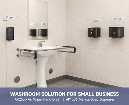 AIKE AK1006 800ML Wall Mounted Soap Dispenser, Plastic Manual Hand Soap Dispenser, Liquid Soap Dispenser for Public Usage, Black - Cosy Home Interiors AIKE AK1006 800ML Wall Mounted Soap Dispenser, Plastic Manual Hand Soap Dispenser, Liquid Soap Dispenser for Public Usage, Black - Image 4