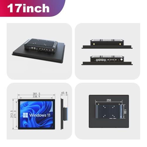Image of YEYO 17.0 inch Industrial Computer Touch Screen 10 Point Touch Industrial Computer, Resolution 1024 * 768 450nit, RJ45*2 USB*4 com*2 HD*1 WiFi+BT(10610U 16+512)