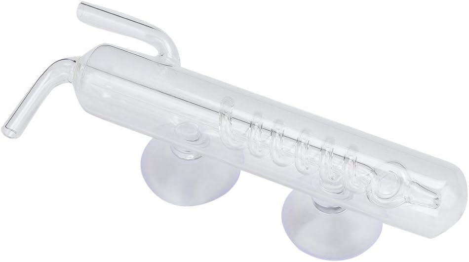 Carbon Dioxide Bubble Counter, High Transparent Crystal Glass Aquarium Bubble Counter, Screw Fish CO2 External Bubble Gauge Glass Spiral Regulator