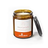 Estrella Blanca Sweet Peach Scented Candle 9oz – Long Burning Soy Wax Candle with 36 Hour Burn Time, Aromatherapy Candle for Stress Relief, Relaxation, Home Decor, Gifts for Women and Men