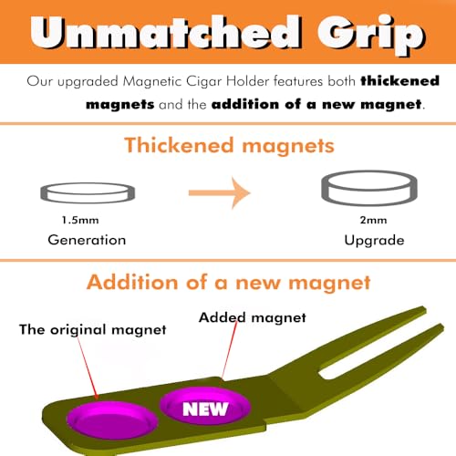 Uliya ?Upgraded? Magnetic Golf Holder Golf Divot Marker Tool Portable Golf Cart Holder Clip Multipurpose Golf Accessories Portable Rest for Golf Cart (1, Black)