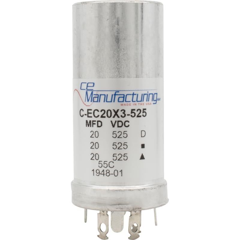 カゲロウ124F,MD125,100F Amazon.com: Capacitor - CE Manufacturing, 525V, 20/20/20uF