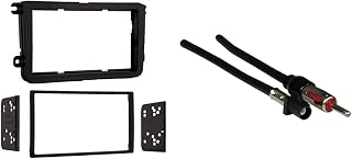 Metra 95-9011B Double DIN Mount Kit for 2005-Up Volkswagen Vehicles, (Matte Black) (95-9011B) & Metra 40-EU10 Antenna to Radio Adapter Cable for Select 2002-Up BMW/Volkswagen Vehicles,Black