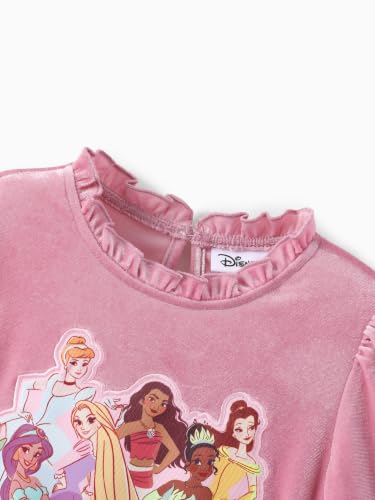 Image of Disney Girls' Tulle Tutu Dress Birthday Party Outfit Baby /Toddler | Officially Licensed, Frozen Elsa, Minnie, Princess, Velvet Top with Belt, Multi-Layer Mesh Skirt, Ruffle Long Sleeve Clothes