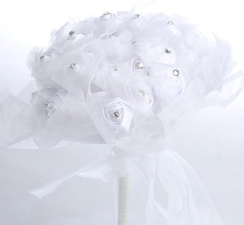 Satin Ribbon Rose Wedding Silk Flower Bouquet