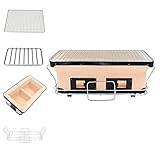 KONFA Holzkohlegrill Keramischer BBQ Tabellen Grill Yakitori Grill Holzkohle Grill Vollkommen Für Das Kampieren, Picknicks, Strand,A