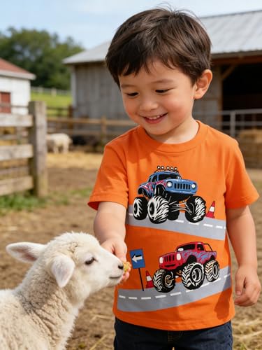Funnycokid Toddler Boys Shirts Kids Tshirt Truck Tees 4T 5T Clothes - image 8