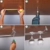 Lot 4 Porte-Verres Suspendus Acier Chromé – Support Verres à Pied 34x11 Cm – Rangement Cuisine Bar – Avec Vis Et Chevilles