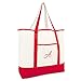 DALIX Monogram Bag Personalized Totes For Women Open Top Red Initial A