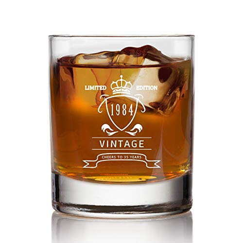 Krezy Case Scotch Glass, Snifter Glass, Birthday Scotch Glass, Scotch Glass For him, Limited Edition Glass,CHEERS TO 35 YEARS