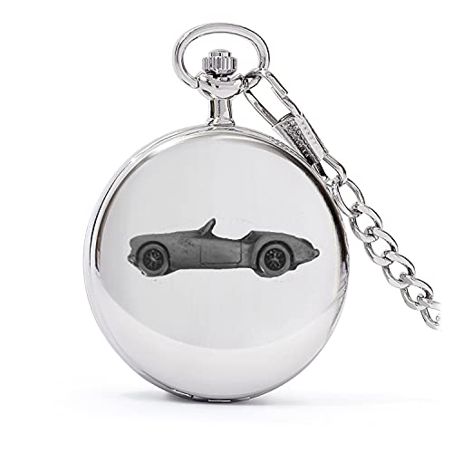 Montre de poche British Sport Car A ref126, le cadeau idéal pour homme au boîtier argent