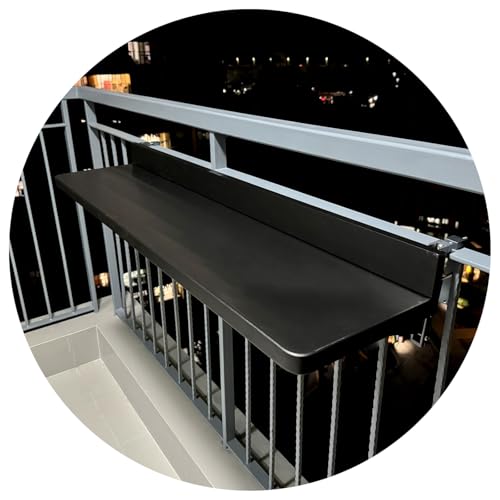 Table de balcon pliante réglable noire 100x39 cm pour terrasse et petit jardin