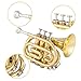 YAYUZEST Pocket Trumpet B Flat Brass Bb Pocket Trumpet with Mouthpiece 7C, Cleaning Cloth, Hard Case, Gloves (Gold)