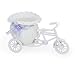 Produktbild SODIAL(R) Handmade Rattan Blumen Dreirad Fahrradkorb Koerbe fuer Blumenvase Lagerung Dekoration (weiss Lila)