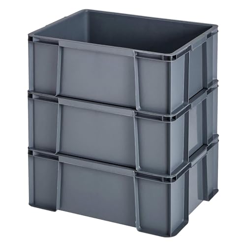 Sundis set di 3 contenitori MASTER BOX, 27L, Componibili e impilabili, Grigio antracite